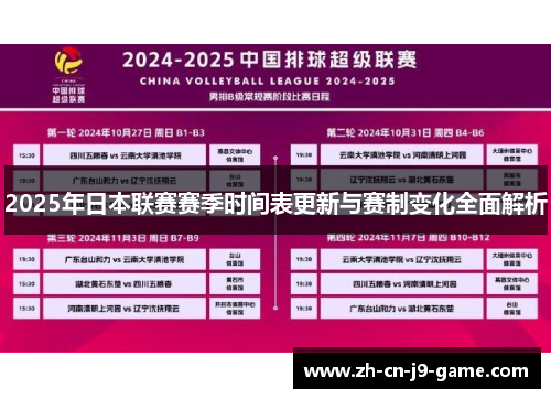 2025年日本联赛赛季时间表更新与赛制变化全面解析